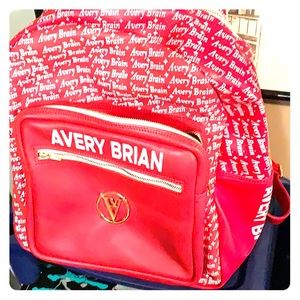 Authentic Avery Brian two-tone backpack signature